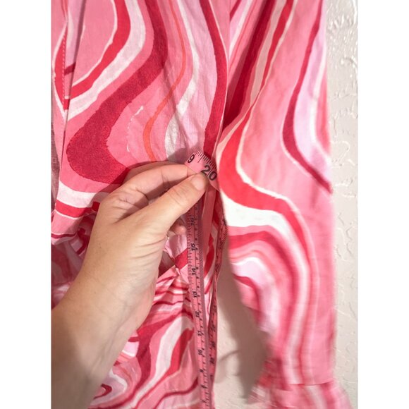 Zara Retro Cutout Linen Psychedelic 70’s Swirl Mini Dress - Picture 11 of 13